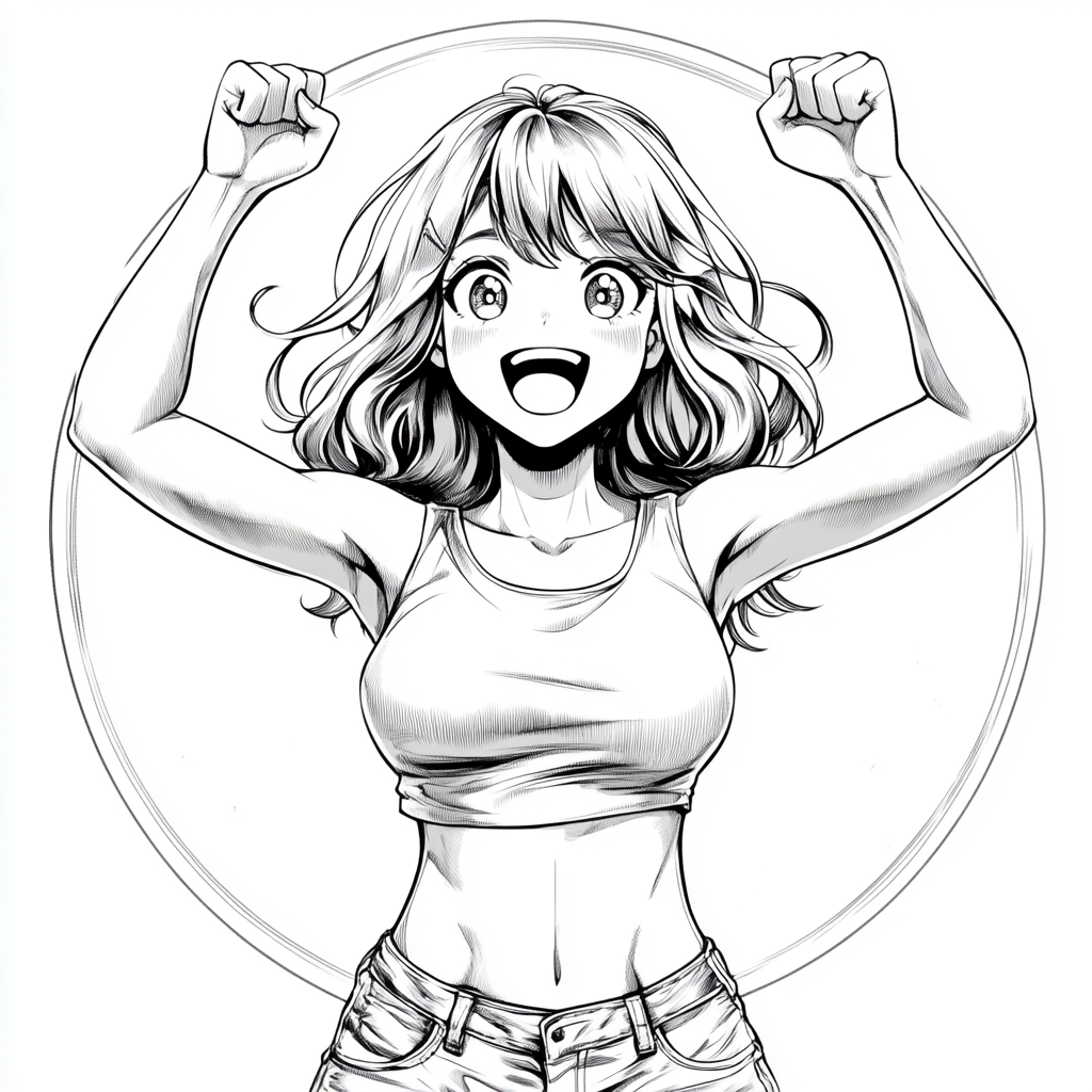 喜ぶキャラクター